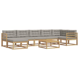 vidaXL Conjunto De Sof&aacute;s De Exterior 8 Pcs Blanco Y Gris Claro Vidaxl