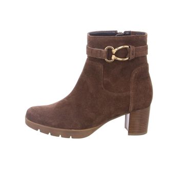 Gabor Blockhak enkellaars - Dames - Schoenen - Bruin - Maat: 37 1/2 EU Leer