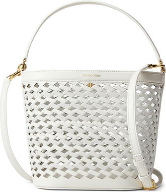 Veronica Beard Small Perforated Leather Bucket Bag in Off White at Nordstrom