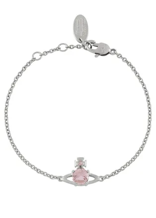 Vivienne Westwood Reina Small orb Rhodium-plated Bracelet - Pink - One Size