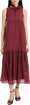 Kaos Maxi jurk met ruches - Dames - Maxi kleedjes - Bruin - 2XS - Polyester - Kleedjes