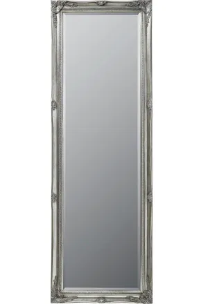 Landscape Wandspiegel, Silberfarben, Holz, Glas, Tanne,Tanne, massiv, rechteckig, 50x150x3.3 cm, Facettenschliff, senkrecht und waagrecht montierbar, in verschi