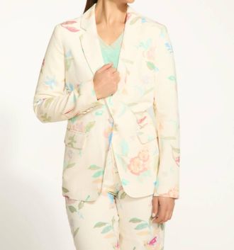 FDJ Libby Print Textured Printed Blazer In Cream