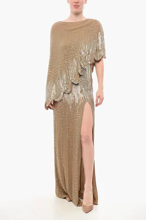 Elisabetta Franchi RED CARPET Maxidress Paillettato con Design a Cappa Elisabetta Franchi