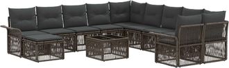 vidaXL Conjunto De Sof&aacute;s De Jard&iacute;n 12 Uds. Gris Y Gris Oscuro Vidaxl