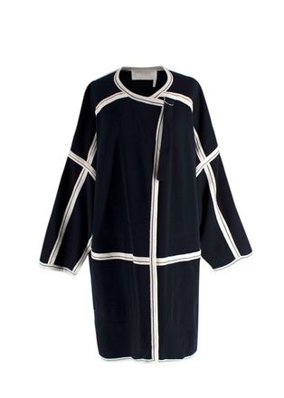 Chloé Navy Oversized Two-tone Wool Cape Size XS