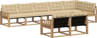 vidaXL Conjunto De Sof&aacute;s De Exterior 8 Uds. Y Beige Vidaxl
