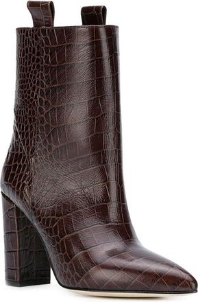 Generic Pointed Toe Slip On Block Heel Ankle Boots for Women, Stylish Evening Dress Heeled Short Boots, Cute Closed Toe Party Fall Boot for Weekend Outing,Bro