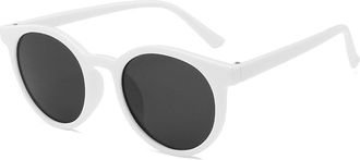 Generic Round Frame Women Vacation Sunglasses Commuter Shopping Outdoor Sun Glasses(White)
