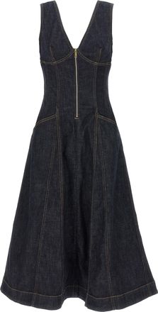 Self Portrait Indigo Denim Midi Dress