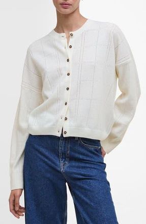 Barbour Blakely Wool Blend Cardigan in Cloud at Nordstrom Rack, Size 12 Us / 16 Uk
