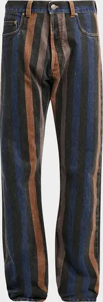 Versace Jeans Couture Men & apos;s Striped Cotton Straight-Leg Jeans