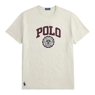 Polo Ralph Lauren Tops, Heren, Grijs, L, Katoen, Logo Print T-Shirt
