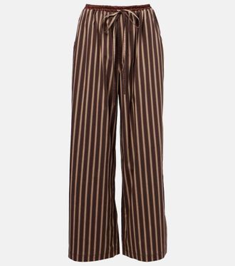 Jacques Wei Striped cotton-blend wide-leg pants