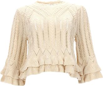Isabel Marant Norma Cropped Openwork Knit Top