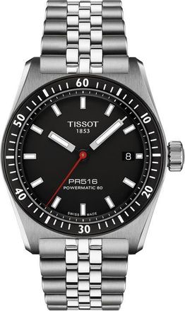 Tissot PR516 Powermatic 80 Automatic Bracelet Watch, 38mm in Black at Nordstrom