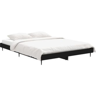 vidaXL Bed Frame without Mattress Black 135x190 cm Double Engineered Wood Vidaxl