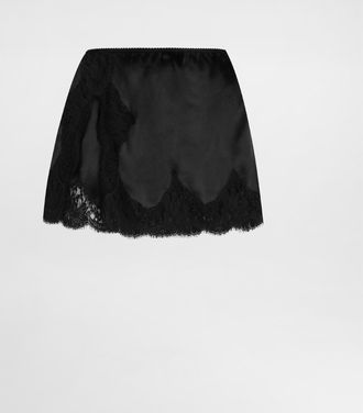 Dolce & Gabbana Short Satin Skirt - Woman Skirts Black 40