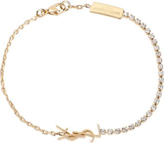 Saint Laurent Bracelets, female, Yellow, Size: M Metallic Bracelet with YSL Charm