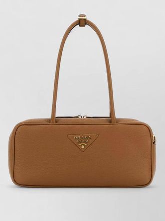 Prada leather shoulder bag double handles rectangular