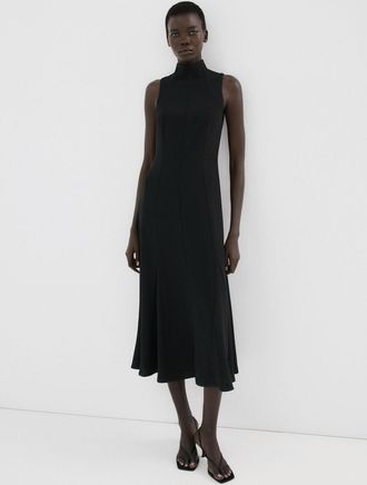 Mango Vestito midi collo alto nero - Donna - XXS - MANGO