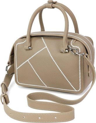 Tiffany & Fred Pebbled Leather Stitched Satchel