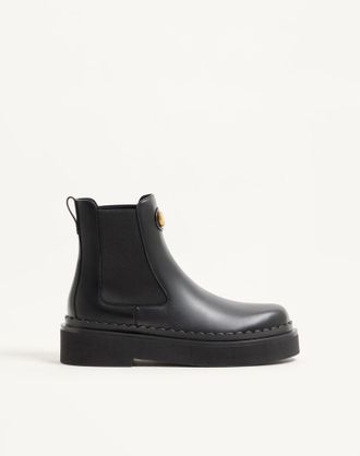 Valentino Garavani Stivaletto Chelsea VLogo Signature In Vitello 45mm Donna NERO 38.5