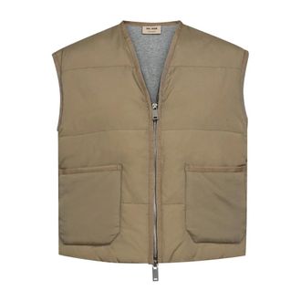Mos Mosh Chaleco de plumas con cuello en V y bolsillos - Jackets - Mujer - Verde - XS
