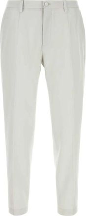 Dolce & Gabbana Wool Poplin Broeken - Heren - Slim Fit Broeken - Wit - M - Wol - Broeken