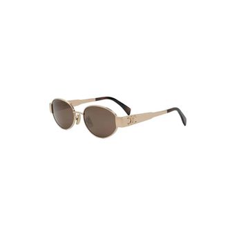 Celine Celine - Triomphe Metal Zonnebril - Dames - Accessoires - Geel - Maat: 54 MM Polyamide