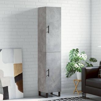 vidaXL Vidaxl - Aparador De Madera Contrachapada Gris Hormig&oacute;n 34,5x34x180 Cm