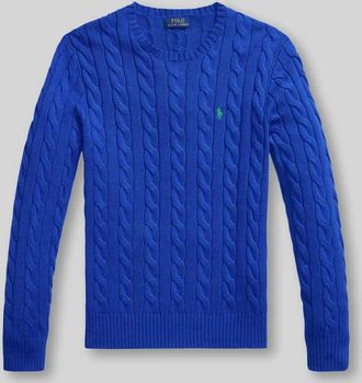 Polo Ralph Lauren Regular Fit Strickpullover aus reiner Baumwolle in Royal, Gr&ouml;&szlig;e XXL
