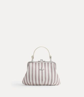 Vivienne Westwood Granny Frame Purse Classic Oxford Shirt Burgundy-stripe