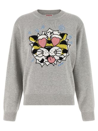 Kenzo Gray Wool Womens Cardigan