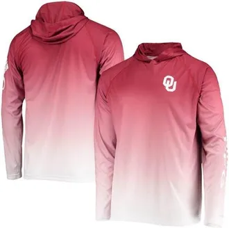 Columbia Mens Columbia PFG Crimson Oklahoma Sooners Terminal Tackle Omni-Shade UPF 50 Long Sleeve Hooded Top at Nordstrom, Size Medium