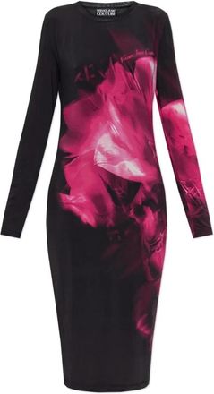 Versace Jeans Couture Jurk met lange mouwen - Dames - Casual kleedjes - Zwart - XS - Leer - Kleedjes