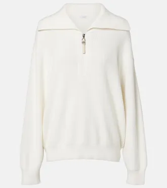 Brunello Cucinelli Monili oversized cotton half-zip sweater