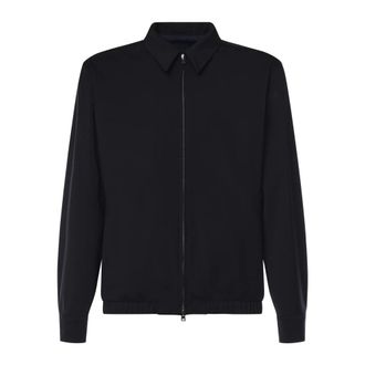 Herno Zip-throughs, male, Blue, Size: 6XL Shacket in Lightweight Diagonal