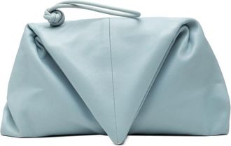 Bottega Veneta Light Blue Leather Clutch Bag (Pre-Owned)