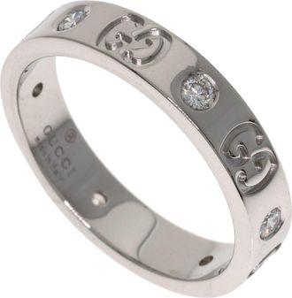 Gucci Icon White Gold (18K) Band Ring (Pre-Owned)