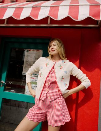 Nobody's Child Cream Strawberry Embroidered Cardigan