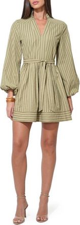 Adelyn Rae Marnie Stripe Minidress in Olive at Nordstrom, Size Medium