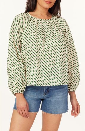 Scotch & Soda Topstitch Peasant Top in Vintage Stripe at Nordstrom Rack, Size X-Large