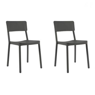 Resol Set 2 Sillas Interior, Exterior Gris Oscuro Lisboa Resol
