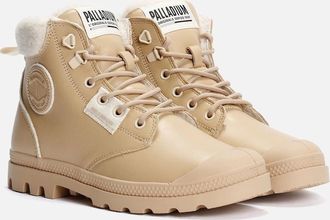Palladium Womens Palladium Pampa HI Snow Warm Leather Womens Cuban Sand Boots - Cream - Size: UK 6 / eu 39.5 / us 8