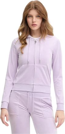 Juicy Couture Classic Velour Robertson Hoodie - Dames - Vesten met rits - Paars - M - Hoodies & sweatvesten