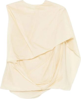 Entire studios Entire Studios - Side Drape Top - Dames - Tops - Beige - Maat: XS Nylon