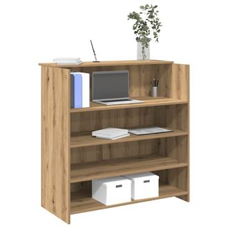 Berkfield Home Reception Desk Artisan Oak 100x50x103.5 cm Engineered Wood in Brown