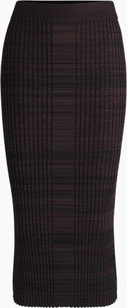 HUGO BOSS Womens Farmina Midi Vertical Stripe Patterned Knitted Skirt - Black - Size: 8/29in/30in