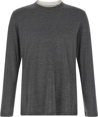 Brunello Cucinelli Grey Crew Neck T-Shirt